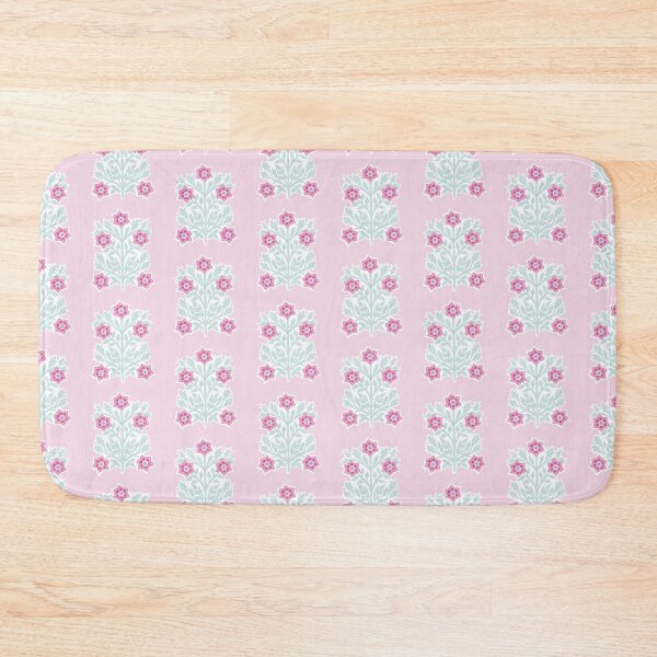 Item preview, Vintage block print floral pattern – Floral retro design pink and green designed and sold by colorofmagic.