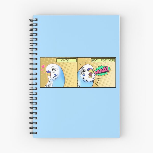 Item preview, Cute But Psycho - blue budgie designed and sold by FandomizedRose.