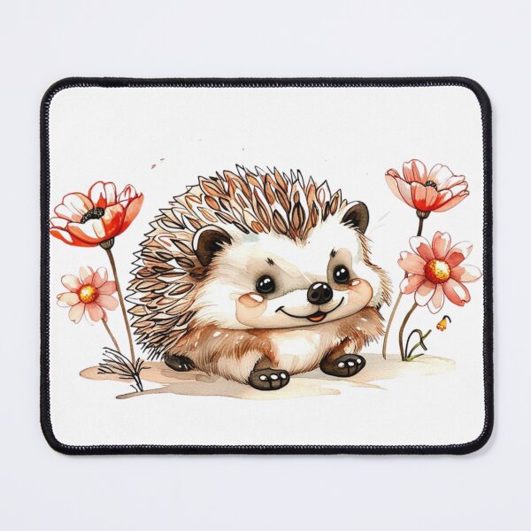 Item preview, Watercolor Hedgehog Clipart – Cute Woodland Animal with Wildflowers designed and sold by STmez Design.