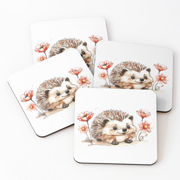 Artikelvorschau, Aquarell Igel Clipart – Süßes Waldtier mit Wildblumen entworfen und verkauft von STmez Design.