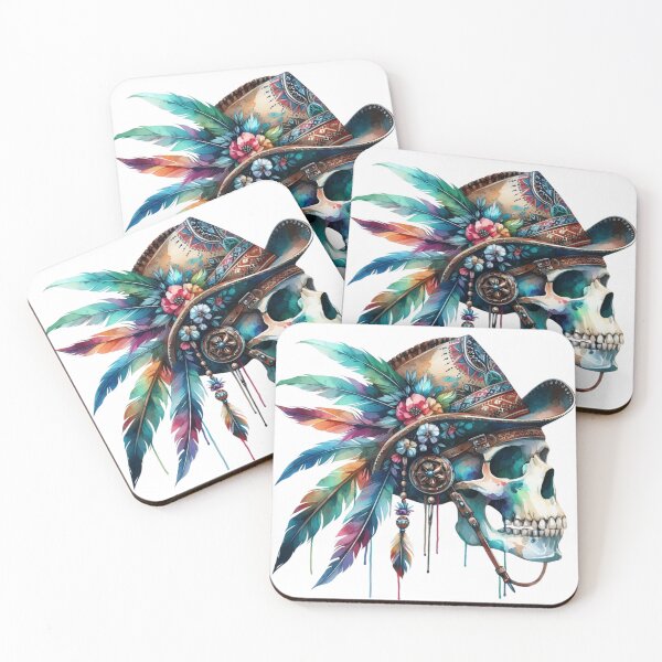 Item preview, Tribal Boho Skull | Feathers & Western Aesthetic | Festival Art designed and sold by TeetasticBtque.