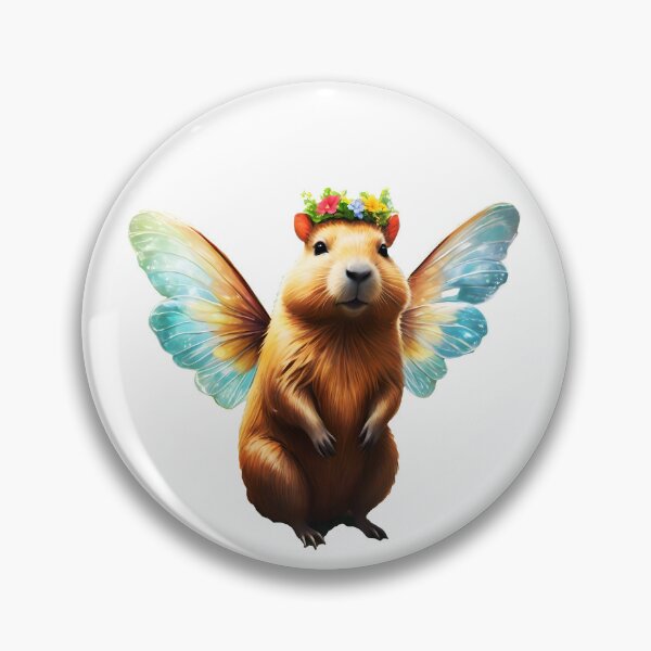 Item preview, Cute Floral Capy Fae - capybara with wings capybara fairy designed and sold by EmeraldeaArt.