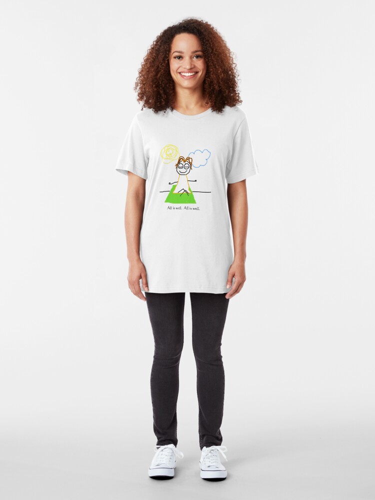 Alternate view of Jenny Quips: "All is Well" Slim Fit T-Shirt
