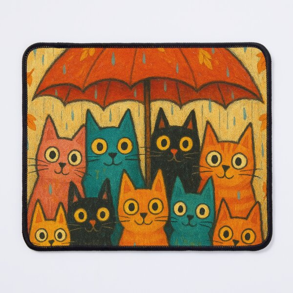 Item preview, Cozy Cats Under Umbrella – Whimsical Rainy Day Cat Illustration designed and sold by Beemyguest.