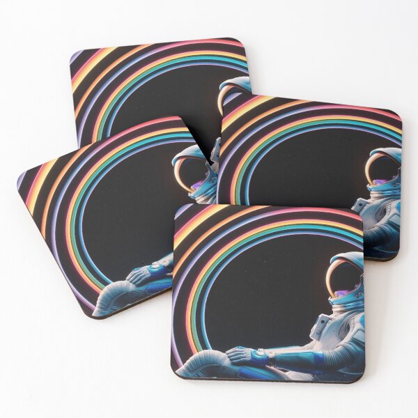Item preview, Astronaut floating in psychedelic rainbow designed and sold by Abstractchaos0880.