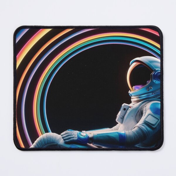 Item preview, Astronaut floating in psychedelic rainbow designed and sold by Abstractchaos0880.
