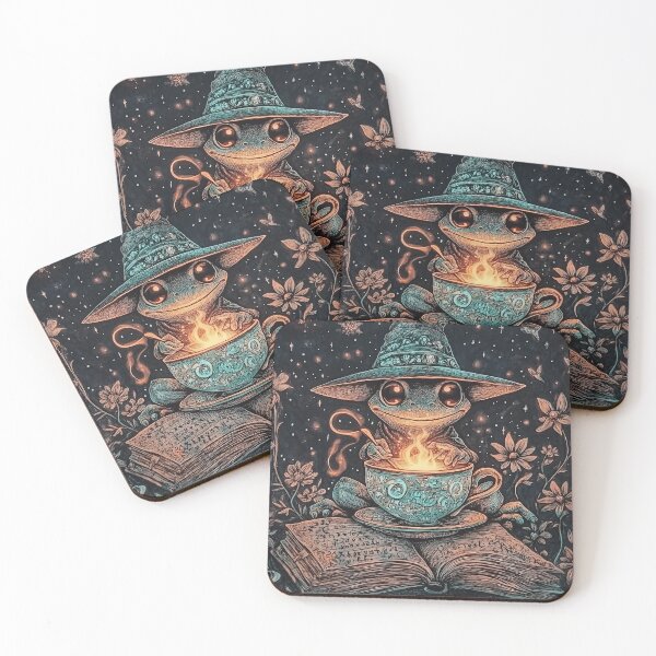 Item preview, Wizard Frog | Magical Teacup Spell Art | Whimsical Cottagecore Aesthetic designed and sold by casauslu.