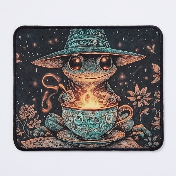 Item preview, Wizard Frog | Magical Teacup Spell Art | Whimsical Cottagecore Aesthetic designed and sold by casauslu.