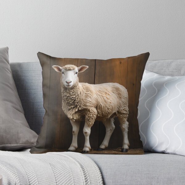 Item preview, Farmhouse Cozy Chic: Lamb Against Rustic Barnwood designed and sold by Inktrigue.