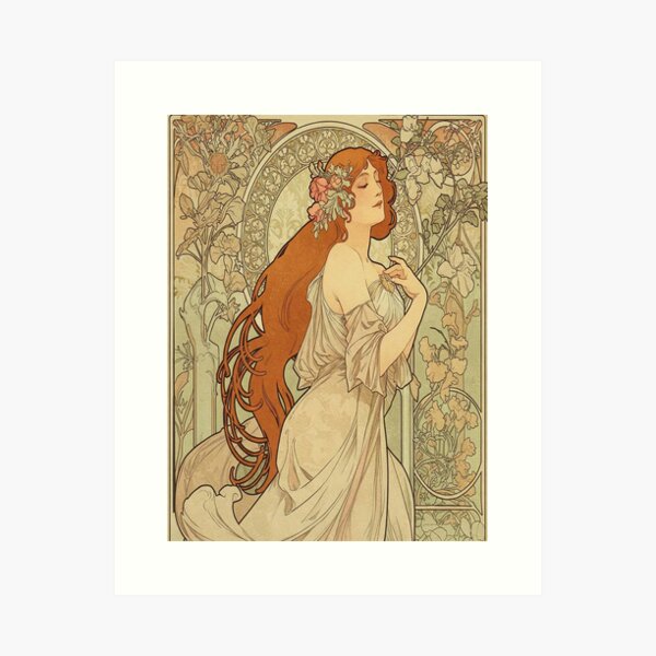 Aperçu de l'œuvre Inspiré par le tableau Rêves d'Alphonse Mucha de 1897 créée et vendue par Tamas Das.