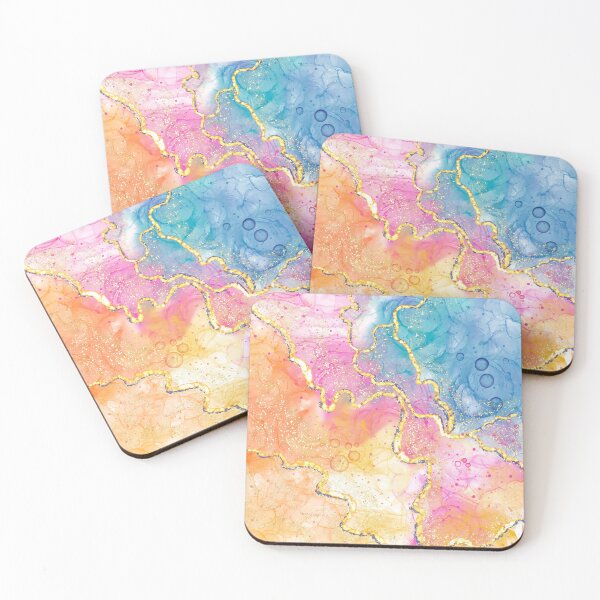 Item preview, Ocean Sunset In Alcohol Inks Expression designed and sold by AneissPiaf.