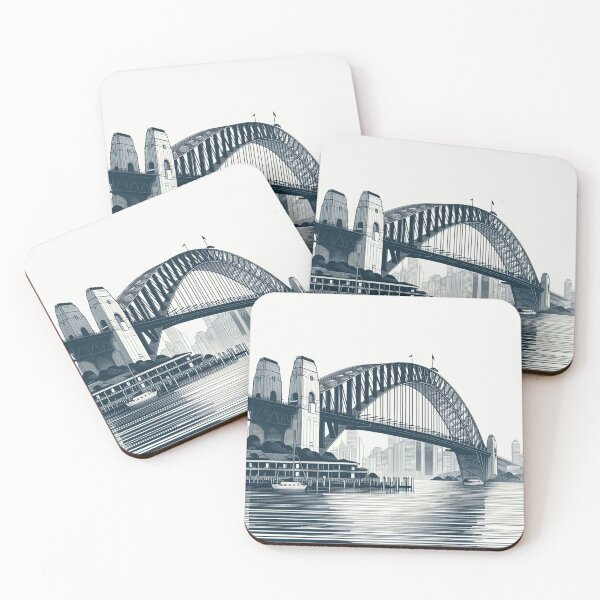 Item preview, Sydney Harbour Bridge, NSW, Australia, Pencil Drawing Style designed and sold by Gaborai.
