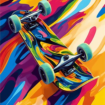 Artwork thumbnail, Colorful Abstract Skateboard Design – Pop Art Style by ajurnaya