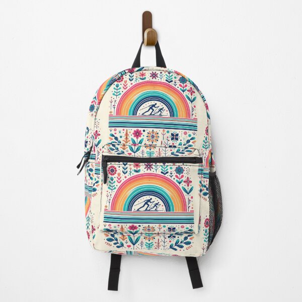 Item preview, Scandinavian Folk Art Cross-Country Skiing – Nordic Adventure and Rainbow Beauty by heidiannemorris designed and sold by FOLK ART FUSION by heidiannemorris.