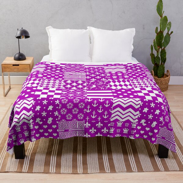 Item preview, Purple White Mixed Patchwork Pattern Design designed and sold by PatternTitan.