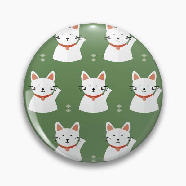 Item preview, Japanese happy cats on green designed and sold by reneesillus.