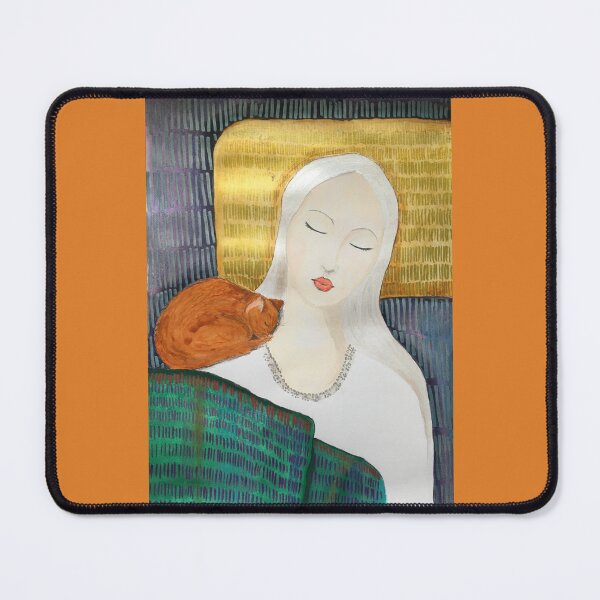 Item preview, Handpainted. Golden Dreams. Women and cat designed and sold by SundayGirlTeam.