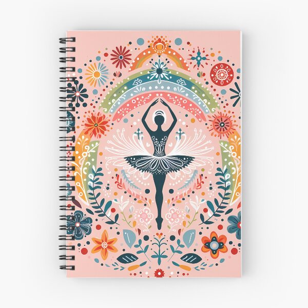Item preview, Scandinavian Folk Art Ballerina – Pastel Rainbow & Symmetrical Floral Patterns by heidiannemorris designed and sold by FOLK ART FUSION.