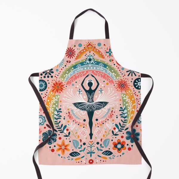 Item preview, Scandinavian Folk Art Ballerina – Pastel Rainbow & Symmetrical Floral Patterns by heidiannemorris designed and sold by FOLK ART FUSION by heidiannemorris.