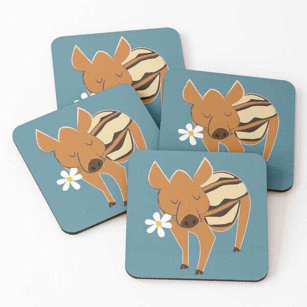 Artikelvorschau, Kleines Schweinchen mit einer Blume in Blau zum Valentinstag entworfen und verkauft von belettelepink.