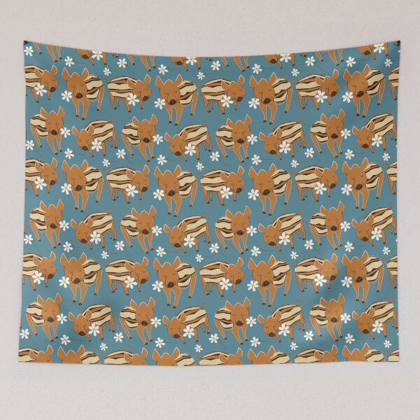 Item preview, Little piggy boar with a flower in blue for Valentines designed and sold by belettelepink.