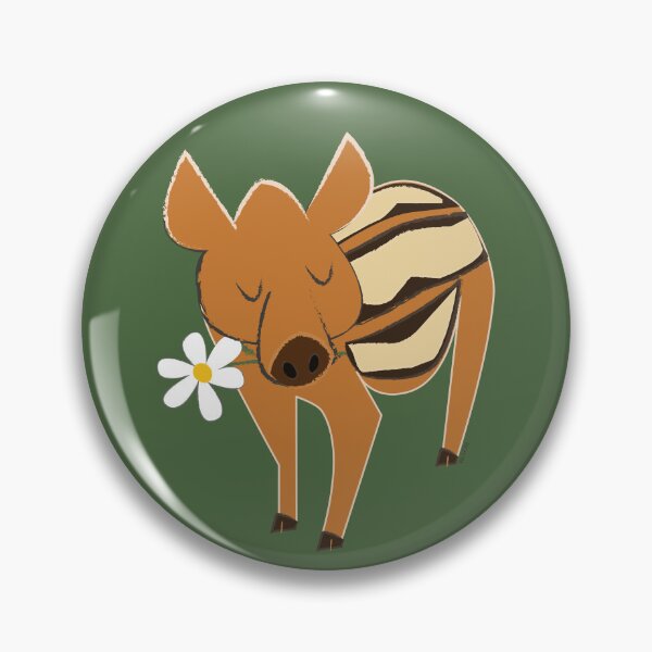 Item preview, Little piggy boar with a flower in green for Valentines designed and sold by belettelepink.