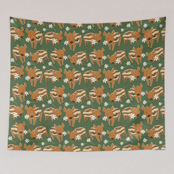 Item preview, Little piggy boar with a flower in green for Valentines designed and sold by belettelepink.