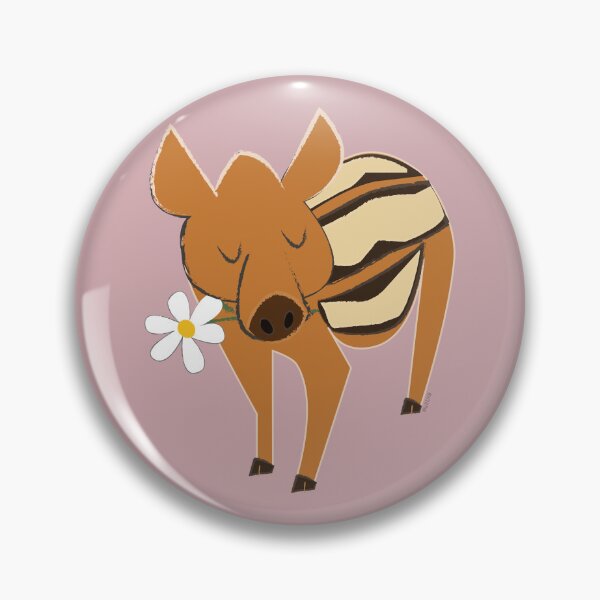 Item preview, Little piggy boar with a flower in Pink for Valentines designed and sold by belettelepink.