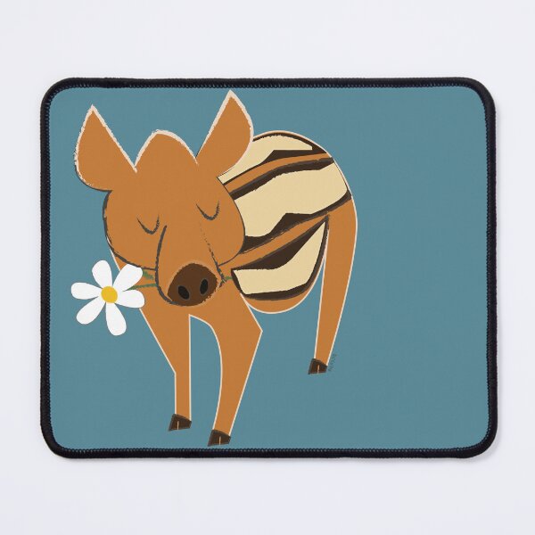 Item preview, Little piggy boar with a flower in blue for Valentines SINGLE designed and sold by belettelepink.