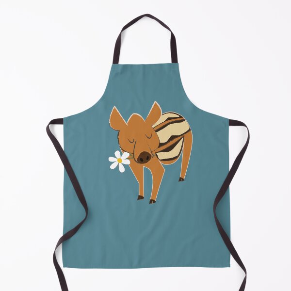 Item preview, Little piggy boar with a flower in blue for Valentines SINGLE designed and sold by belettelepink.