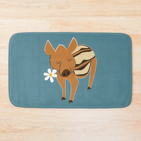 Item preview, Little piggy boar with a flower in blue for Valentines SINGLE designed and sold by belettelepink.