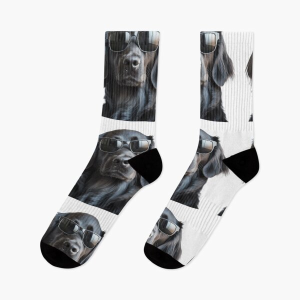 Item preview, Funny cool Flat-coated Retriever Dog wearing sunglasses designed and sold by LazyOwlStore.