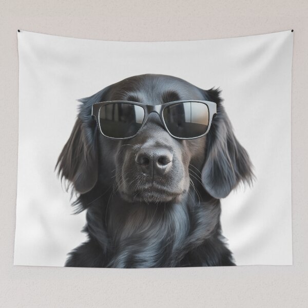 Item preview, Funny cool Flat-coated Retriever Dog wearing sunglasses designed and sold by LazyOwlStore.