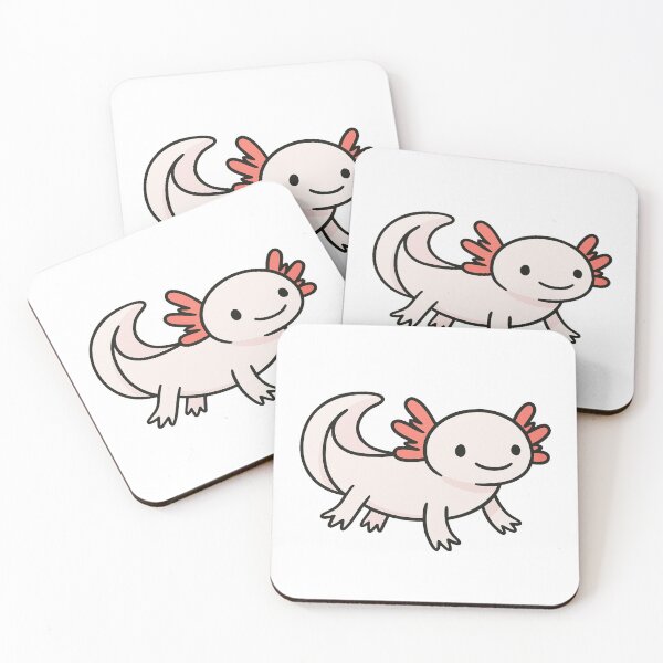 Item preview, Cute Leucistic Axolotl Cartoon Kawaii Animal Design designed and sold by RetroPop23.