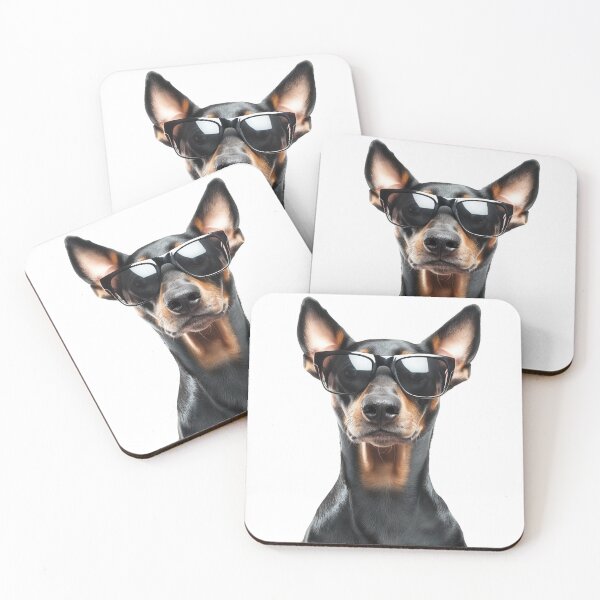 Item preview, Funny cool German Pinscher Dog wearing sunglasses designed and sold by LazyOwlStore.