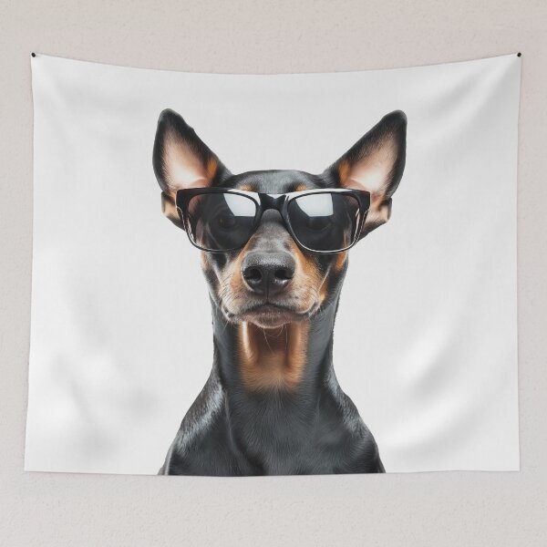Item preview, Funny cool German Pinscher Dog wearing sunglasses designed and sold by LazyOwlStore.