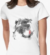 Sumi-e dragon Women's Fitted T-Shirt