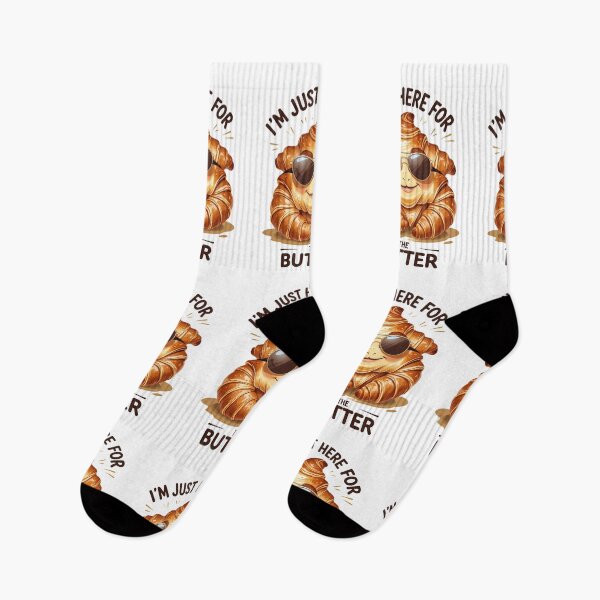 Item preview, Cool Croissant – "I'm Just Here for the Butter" Funny Food Pun designed and sold by BaisaStudio.
