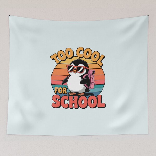 Item preview, Too Cool for School – Funny Penguin Pun  designed and sold by Jollys-ArtShop.