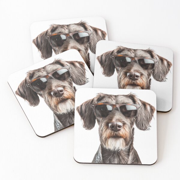 Item preview, Funny cool German Wirehaired Pointer Dog wearing sunglasses designed and sold by LazyOwlStore.