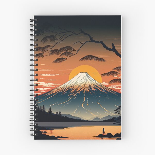 Item preview, Japanese Mountains and sun Ukiyo e illustration designed and sold by WartonnoArt.