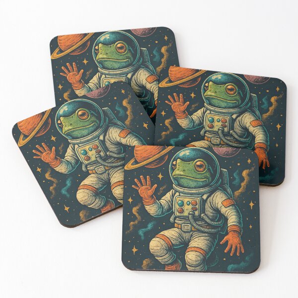 Aperçu de l'œuvre Bond galactique – Grenouille dans l'espace créée et vendue par kayodeDesign.