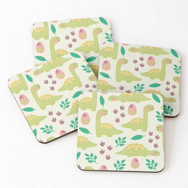 Item preview, cute green dinosaur pattern designed and sold by winterpumpkin.