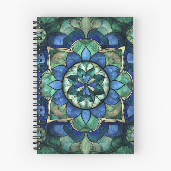 Item preview, Stained Glass Blue & Jade Mandala Pattern designed and sold by GrinGalore.