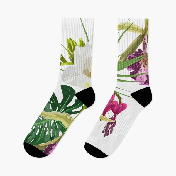Item preview, Beautiful floral seamless pattern with white freesia and exotin tropical flowers and palm leaves. designed and sold by MatyKotiv.