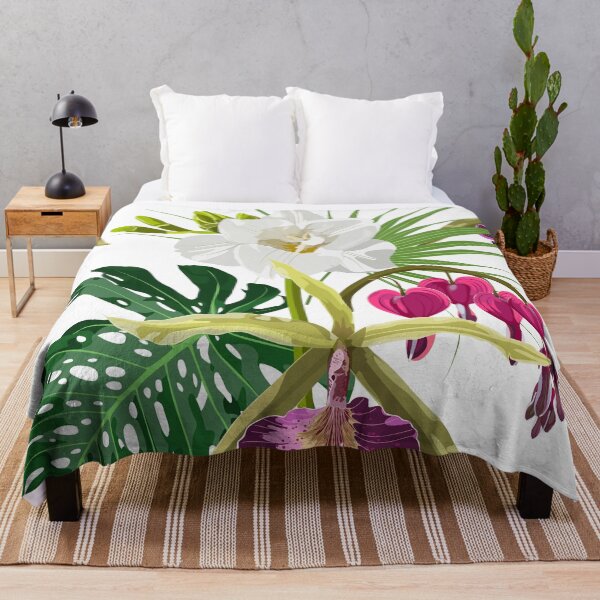Item preview, Beautiful floral seamless pattern with white freesia and exotin tropical flowers and palm leaves. designed and sold by MatyKotiv.