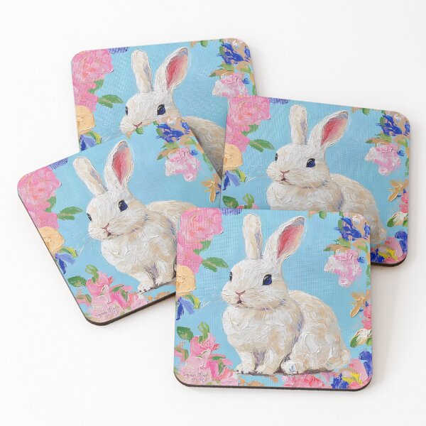 Item preview, Preppy bunny on blue designed and sold by SophieClimaArt.