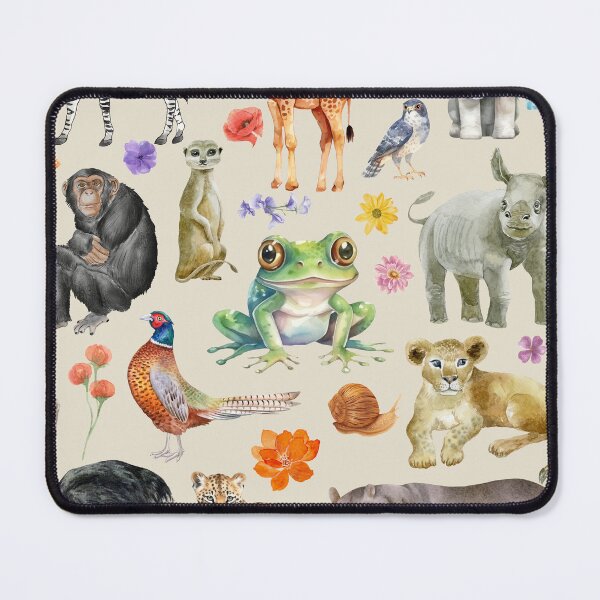 Item preview, Safari Animals Mosaic - Watercolor Cottagecore Decor designed and sold by TuncGK.