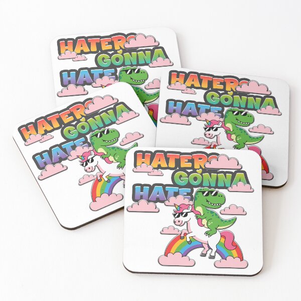 Item preview, Haters Gonna Hate Dino on a Unicorn designed and sold by MonkiFlipp.