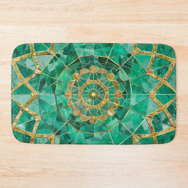 Item preview, Mosaic Jade Gold Mandala Pattern designed and sold by GrinGalore.